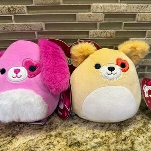 Squishmallows Pink and Cream Plush Pairs- Sager and Cooper